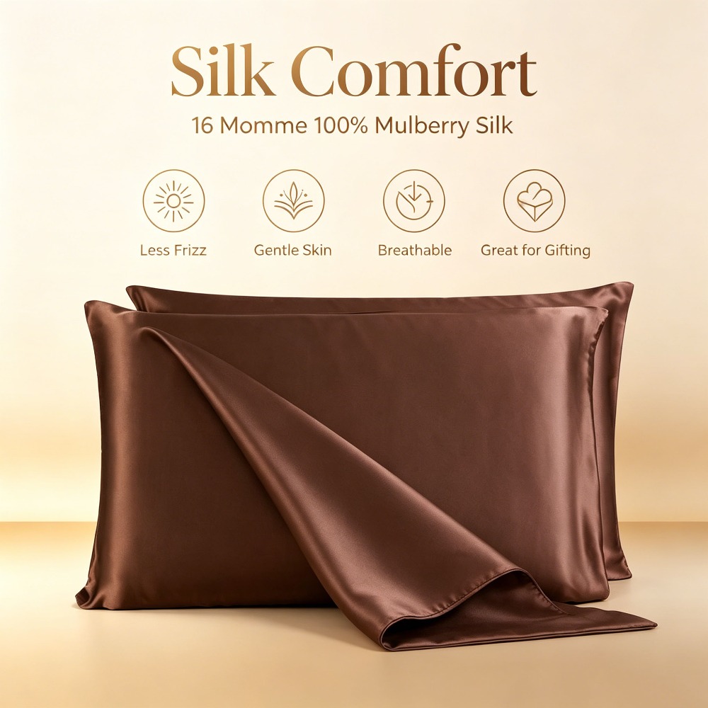 16 Momme Mulberry Silk Pillow  - Luxury Queen Skincare review and price